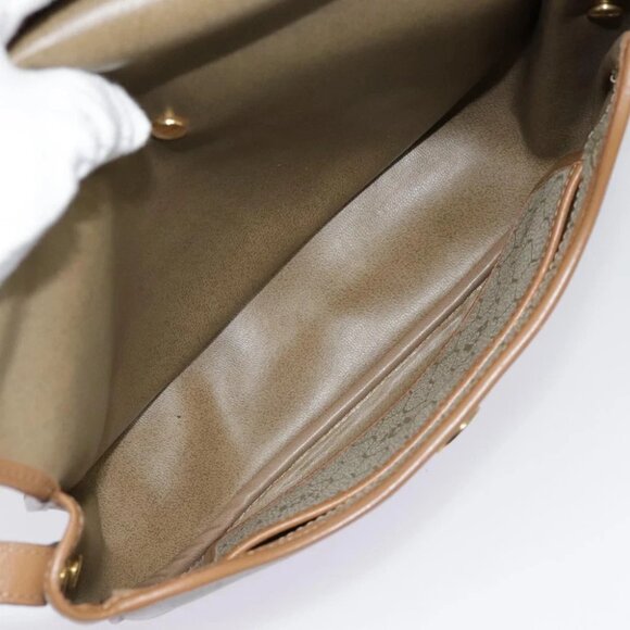 Christian Dior Honeycomb Canvas Shoulder Bag PVC Leather Beige Gold Auth 91284 - Picture 12 of 15